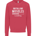 Installing Muscles Loading Gym Training Top Mens Sweatshirt Jumper Heliconia