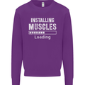 Installing Muscles Loading Gym Training Top Mens Sweatshirt Jumper Purple