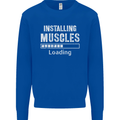 Installing Muscles Loading Gym Training Top Mens Sweatshirt Jumper Royal Blue