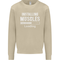 Installing Muscles Loading Gym Training Top Mens Sweatshirt Jumper Sand