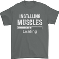 Installing Muscles Loading Gym Training Top Mens T-Shirt Cotton Gildan Charcoal
