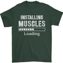 Installing Muscles Loading Gym Training Top Mens T-Shirt Cotton Gildan Forest Green