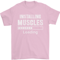 Installing Muscles Loading Gym Training Top Mens T-Shirt Cotton Gildan Light Pink