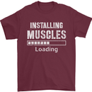 Installing Muscles Loading Gym Training Top Mens T-Shirt Cotton Gildan Maroon