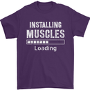 Installing Muscles Loading Gym Training Top Mens T-Shirt Cotton Gildan Purple