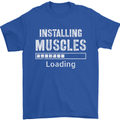 Installing Muscles Loading Gym Training Top Mens T-Shirt Cotton Gildan Royal Blue