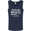 Installing Muscles Loading Gym Training Top Mens Vest Tank Top Navy Blue