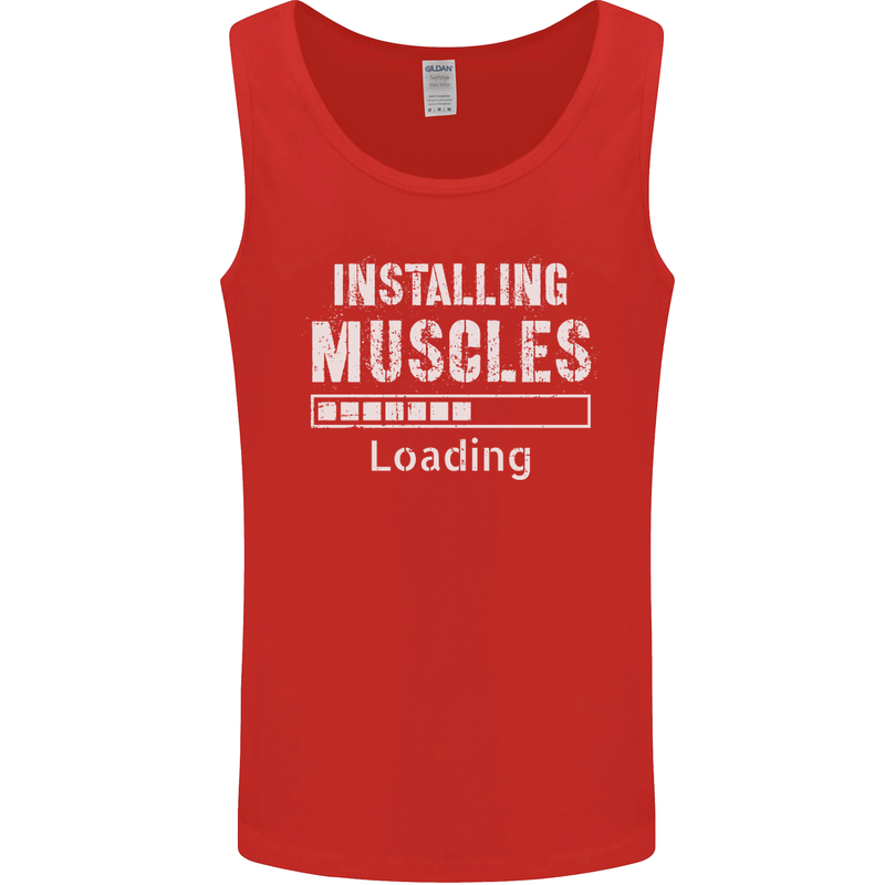 Installing Muscles Loading Gym Training Top Mens Vest Tank Top Red