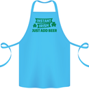 Instant Irish Add Beer St. Patrick's Day Cotton Apron 100% Organic Turquoise