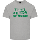 Instant Irish Add Beer St. Patrick's Day Kids T-Shirt Childrens Sports Grey