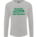 Instant Irish Add Beer St. Patrick's Day Mens Long Sleeve T-Shirt Sports Grey