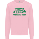 Instant Irish Add Beer St. Patrick's Day Mens Sweatshirt Jumper Light Pink