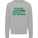 Instant Irish Add Beer St. Patrick's Day Mens Sweatshirt Jumper Sports Grey