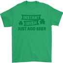 Instant Irish Add Beer St. Patrick's Day Mens T-Shirt Cotton Gildan Irish Green