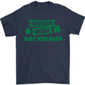 Instant Irish Add Beer St. Patrick's Day Mens T-Shirt Cotton Gildan Navy Blue