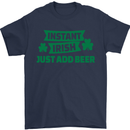 Instant Irish Add Beer St. Patrick's Day Mens T-Shirt Cotton Gildan Navy Blue