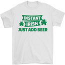 Instant Irish Add Beer St. Patrick's Day Mens T-Shirt Cotton Gildan White