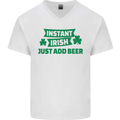 Instant Irish Add Beer St. Patrick's Day Mens V-Neck Cotton T-Shirt White