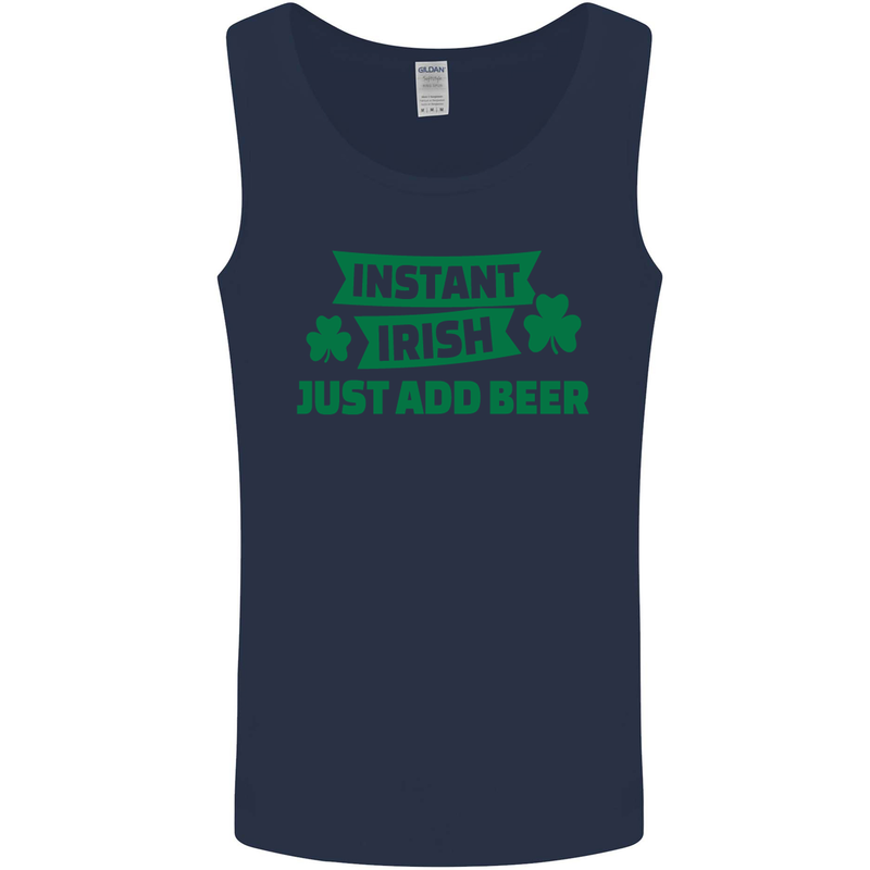 Instant Irish Add Beer St. Patrick's Day Mens Vest Tank Top Navy Blue