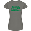 Instant Irish Add Beer St. Patrick's Day Womens Petite Cut T-Shirt Charcoal