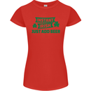 Instant Irish Add Beer St. Patrick's Day Womens Petite Cut T-Shirt Red