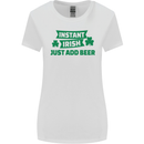 Instant Irish Add Beer St. Patrick's Day Womens Wider Cut T-Shirt White