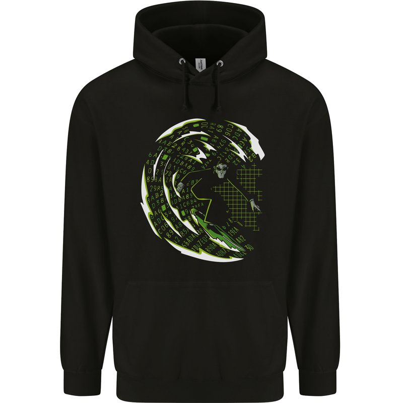 Internet Surfer Funny IT Tecky Teck Geek Nerd Mens 80% Cotton Hoodie Black