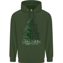 Into the Forest Outdoors Trekking Hiking Childrens Kids Hoodie Forest Green