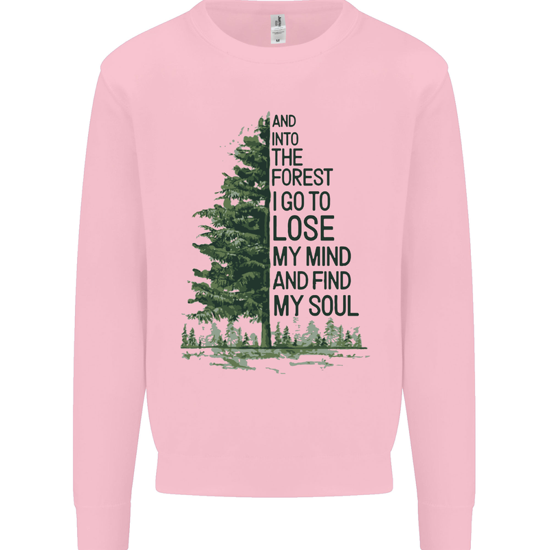 Into the Forest Outdoors Trekking Hiking Kids Sweatshirt Jumper Light Pink