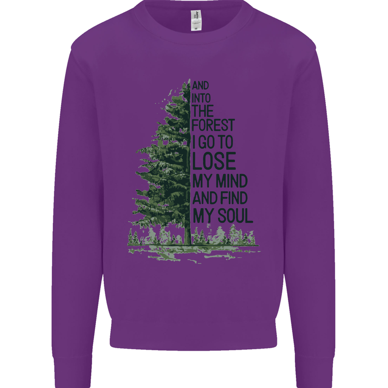 Into the Forest Outdoors Trekking Hiking Kids Sweatshirt Jumper Purple