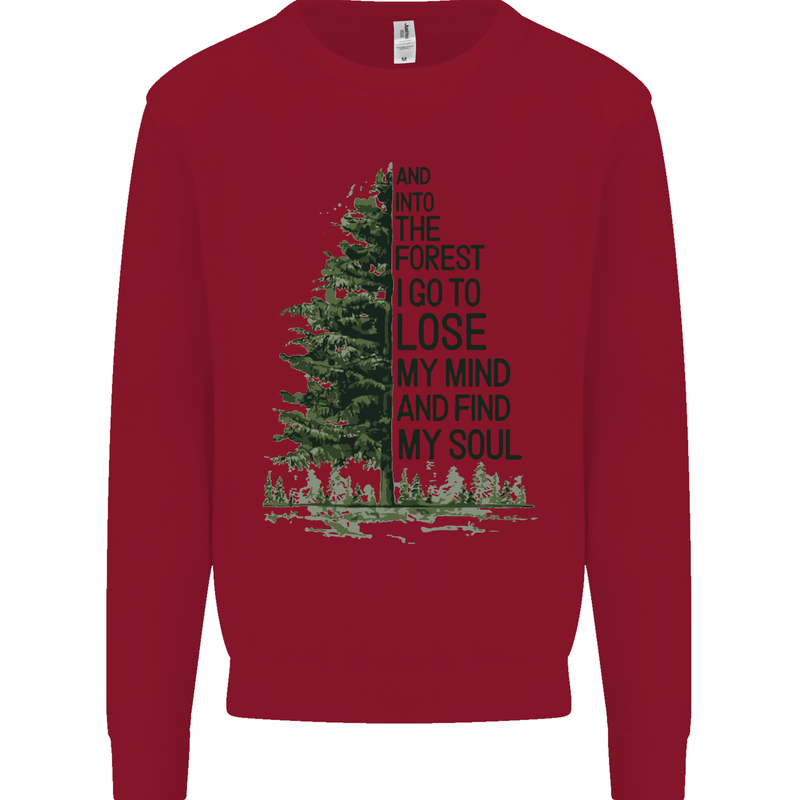 Into the Forest Outdoors Trekking Hiking Kids Sweatshirt Jumper Red