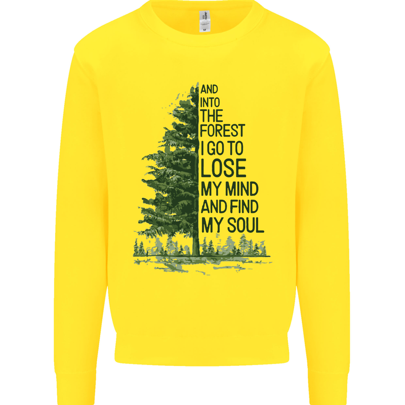 Into the Forest Outdoors Trekking Hiking Kids Sweatshirt Jumper Yellow