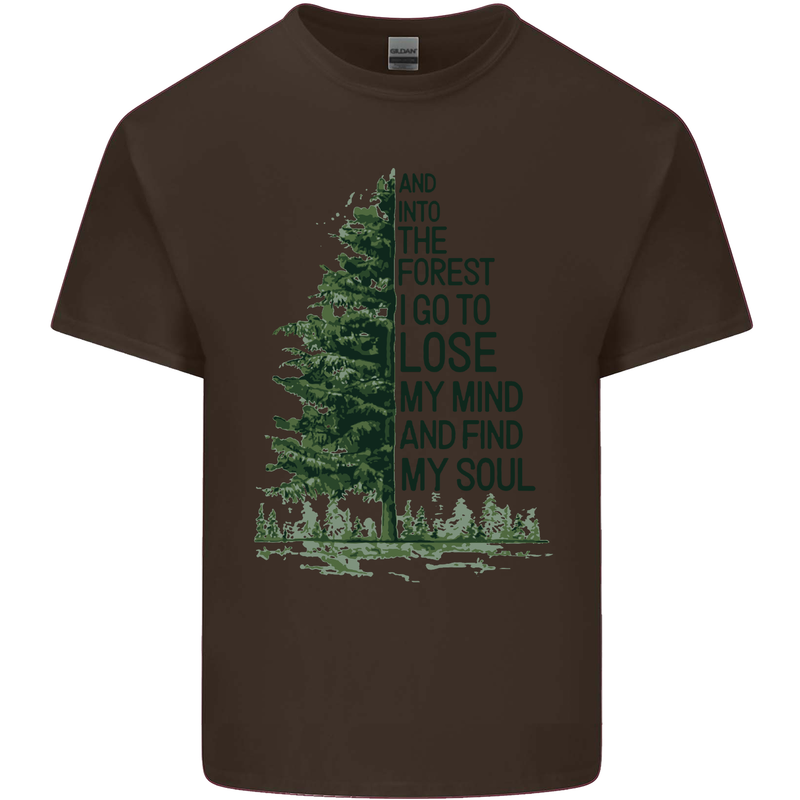 Into the Forest Outdoors Trekking Hiking Kids T-Shirt Childrens Chocolate