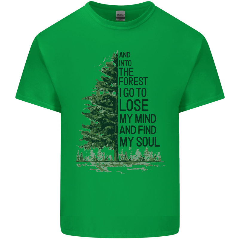 Into the Forest Outdoors Trekking Hiking Kids T-Shirt Childrens Irish Green