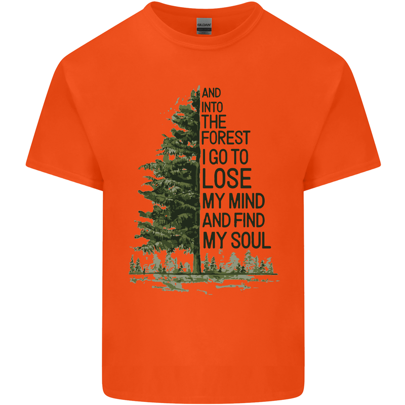 Into the Forest Outdoors Trekking Hiking Kids T-Shirt Childrens Orange