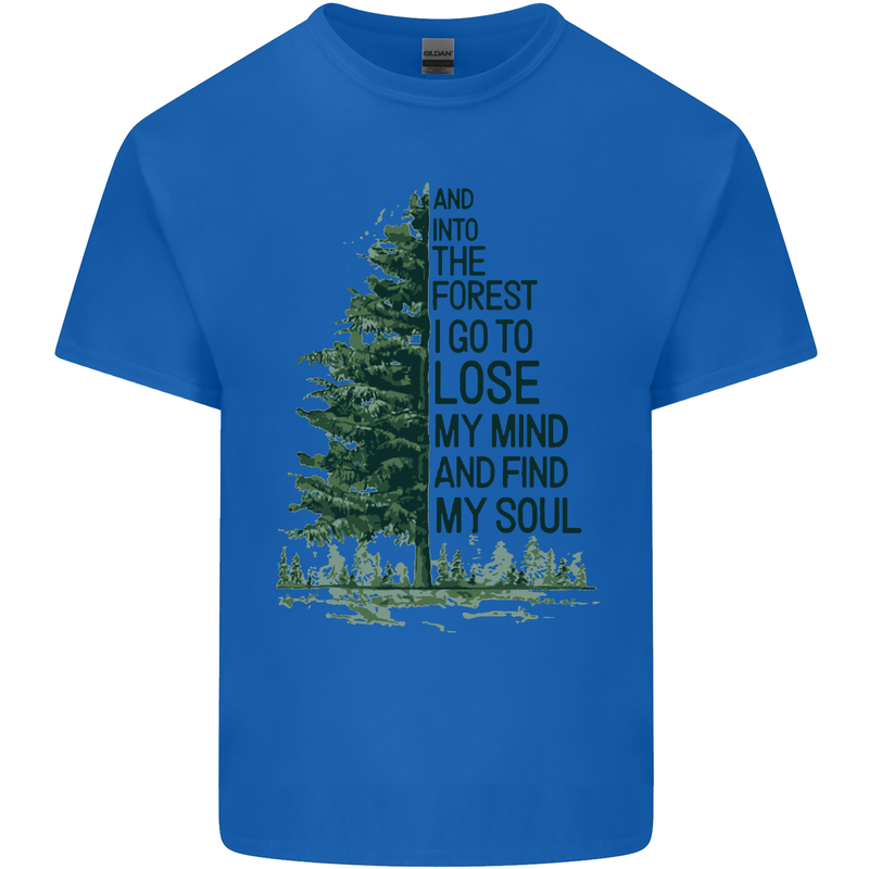 Into the Forest Outdoors Trekking Hiking Kids T-Shirt Childrens Royal Blue