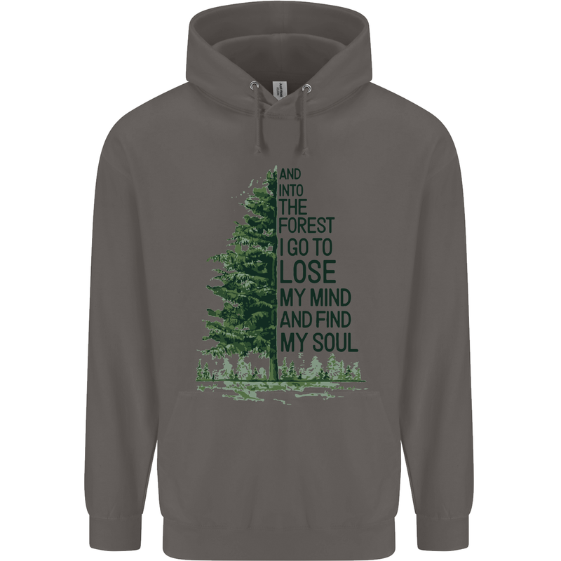 Into the Forest Outdoors Trekking Hiking Mens 80% Cotton Hoodie Charcoal