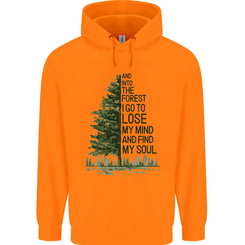 Into the Forest Outdoors Trekking Hiking Mens 80% Cotton Hoodie Orange