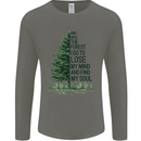 Into the Forest Outdoors Trekking Hiking Mens Long Sleeve T-Shirt Charcoal