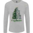 Into the Forest Outdoors Trekking Hiking Mens Long Sleeve T-Shirt Sports Grey