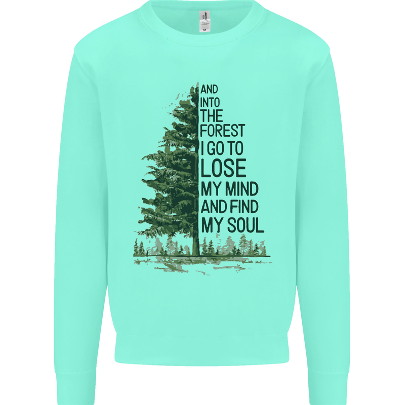 Into the Forest Outdoors Trekking Hiking Mens Sweatshirt Jumper Peppermint