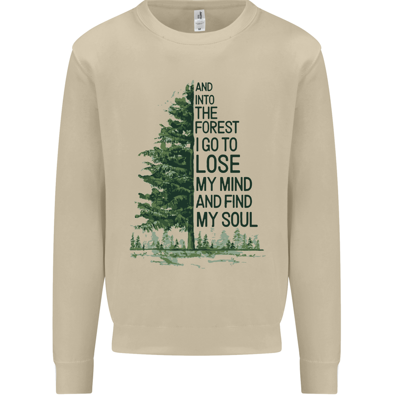 Into the Forest Outdoors Trekking Hiking Mens Sweatshirt Jumper Sand