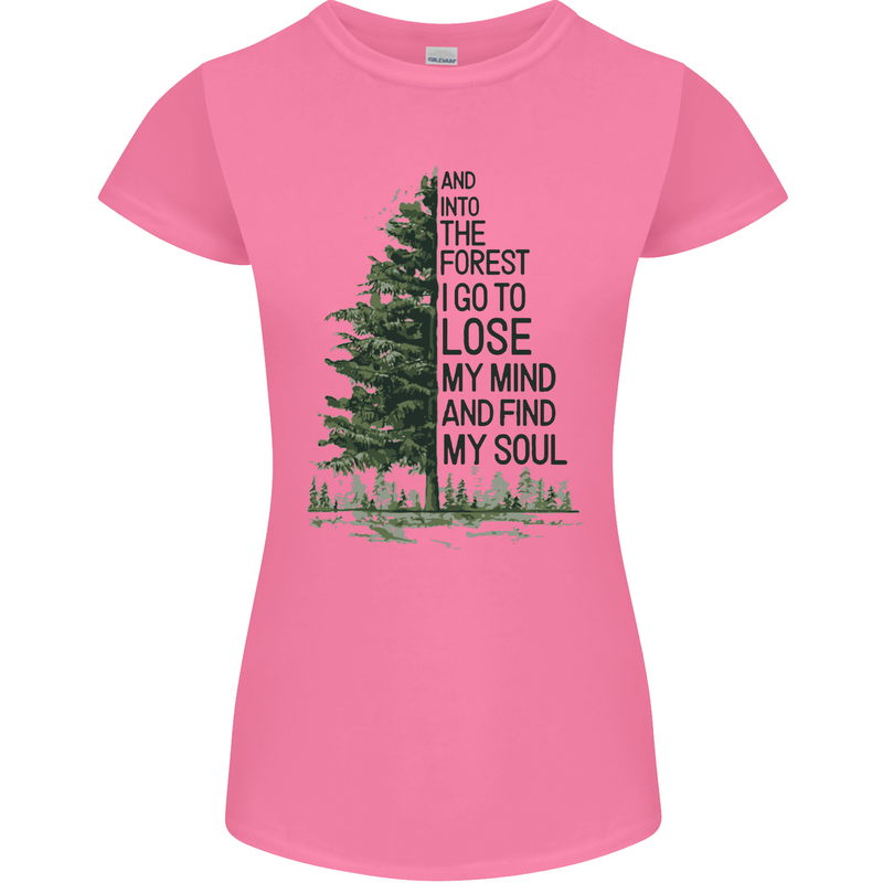 Into the Forest Outdoors Trekking Hiking Womens Petite Cut T-Shirt Azalea