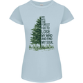 Into the Forest Outdoors Trekking Hiking Womens Petite Cut T-Shirt Light Blue