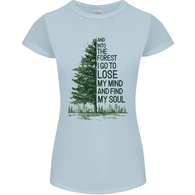 Into the Forest Outdoors Trekking Hiking Womens Petite Cut T-Shirt Light Blue