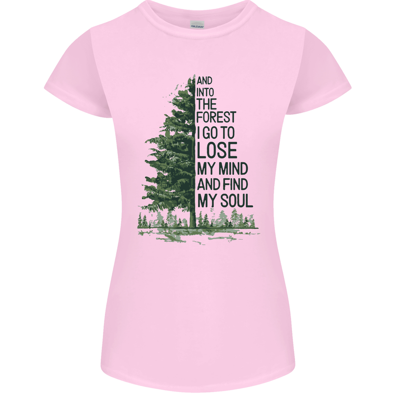 Into the Forest Outdoors Trekking Hiking Womens Petite Cut T-Shirt Light Pink
