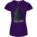 Into the Forest Outdoors Trekking Hiking Womens Petite Cut T-Shirt Purple