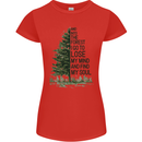 Into the Forest Outdoors Trekking Hiking Womens Petite Cut T-Shirt Red