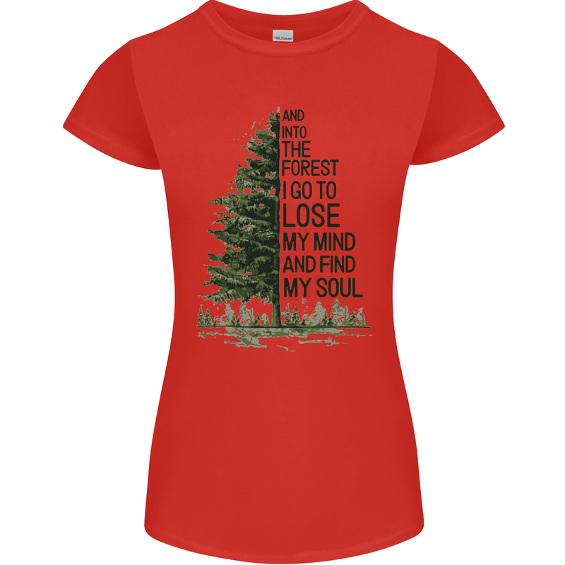 Into the Forest Outdoors Trekking Hiking Womens Petite Cut T-Shirt Red