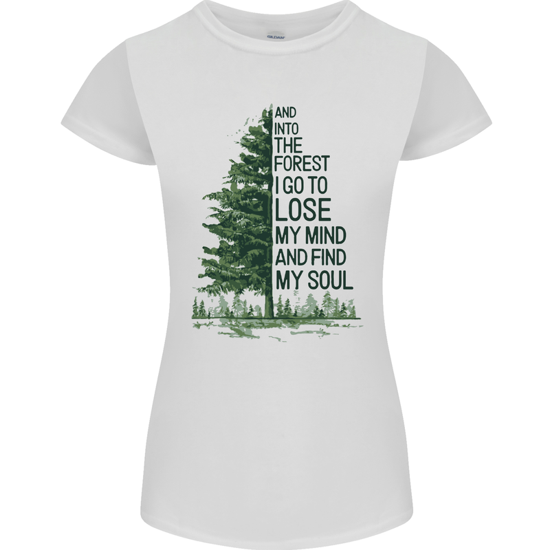 Into the Forest Outdoors Trekking Hiking Womens Petite Cut T-Shirt White